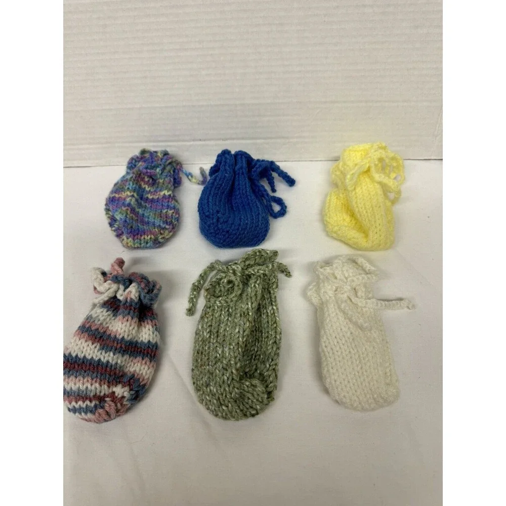 Hand Knitted Soap Saver Sack Bag Pouch Gift Giving Treat Bag New handmade